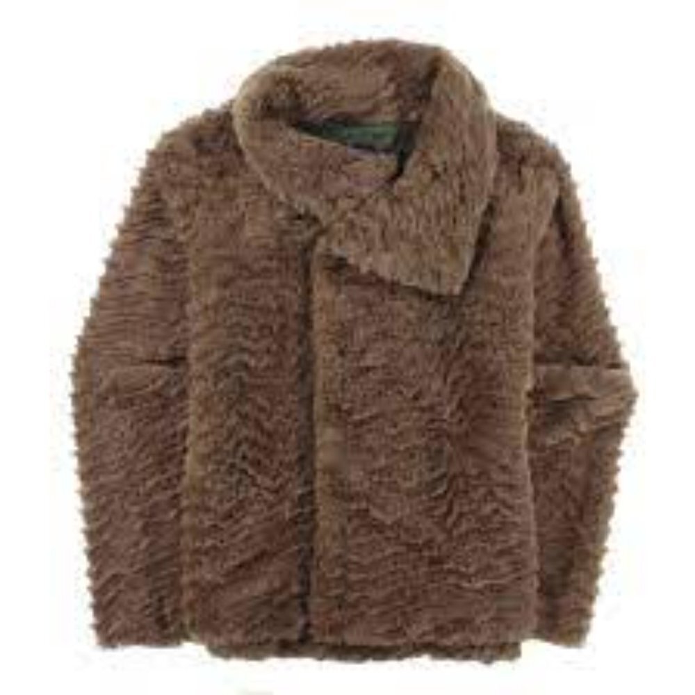 Patagonia Pelage Fleece Zip Up Snap Cowl Neck Jacket Brown High Pile